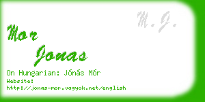 mor jonas business card