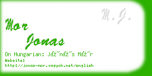 mor jonas business card